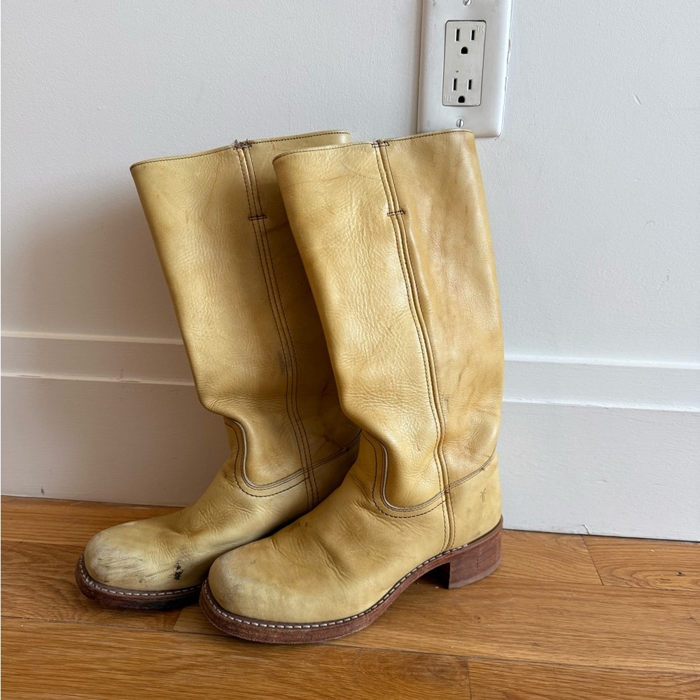 Frye Tan Leather Winter Boots